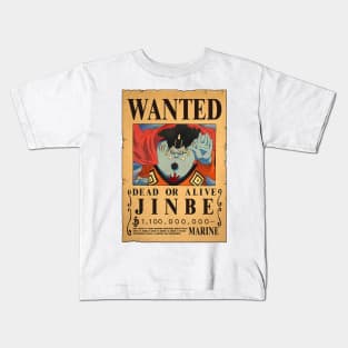 Jinbe Wanted Poster with 1.100 million berries Kids T-Shirt